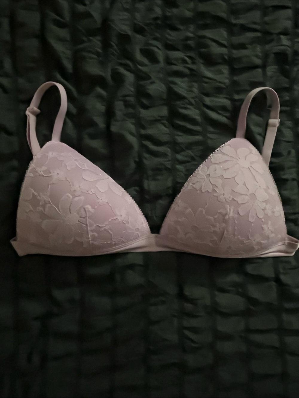 PINK Victoria's Secret Soft Lace Triangle Bra in Light Pink